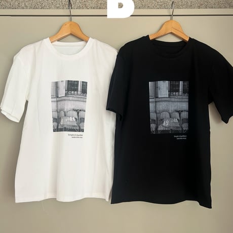 モノトーンフォトプリントTシャツ