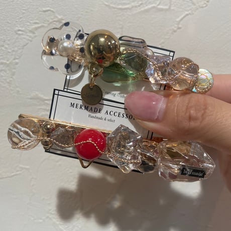 ストーンパーツヘアクリップ