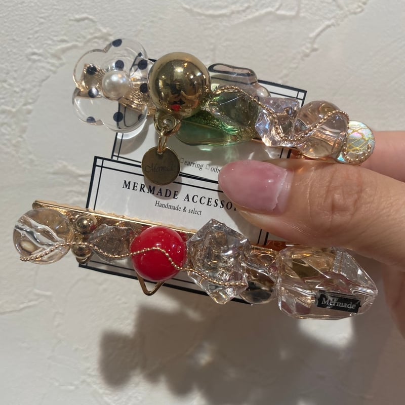 【N.279】ハンドメイドヘアクリップ　天然石　ローズクオーツ　ハート N.279】ハンドメイドヘアクリップ 天然石 ローズクオーツ ハート