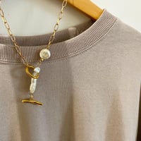 チェーン×パールネックレス