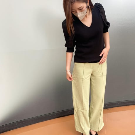 センタープレスワイドパンツ