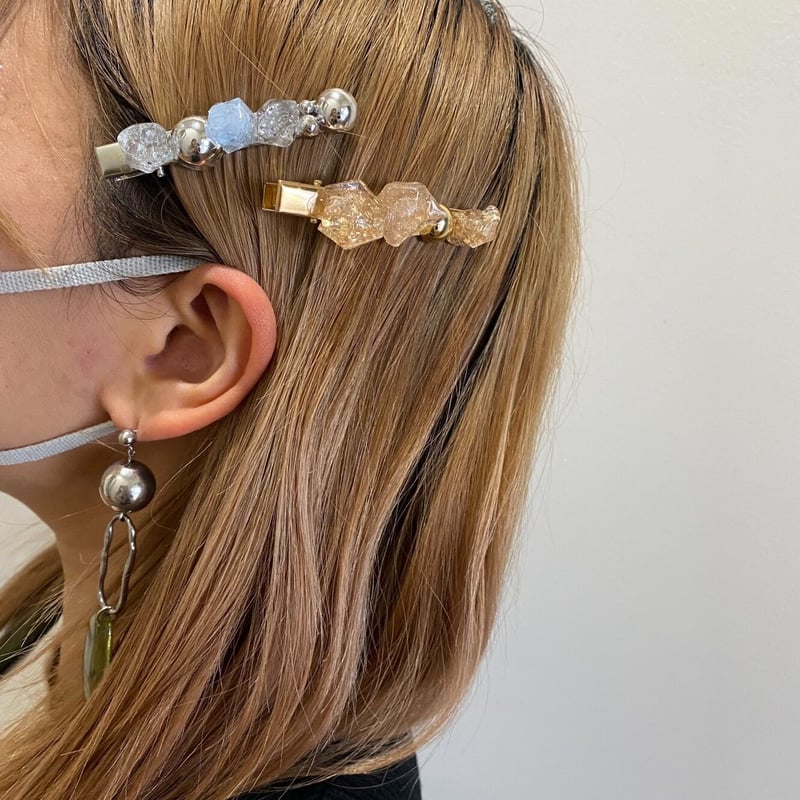 ハイジ様お取り置き№1770 ハート型フラワーレジンヘアクリップ-