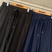テトロンデニム風ワイドパンツ