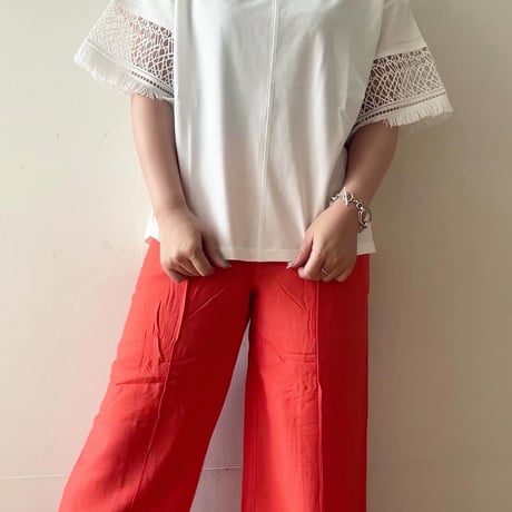 レースフリンジTシャツ