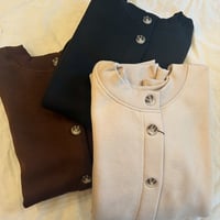 裏起毛2wayロゴカーディガン