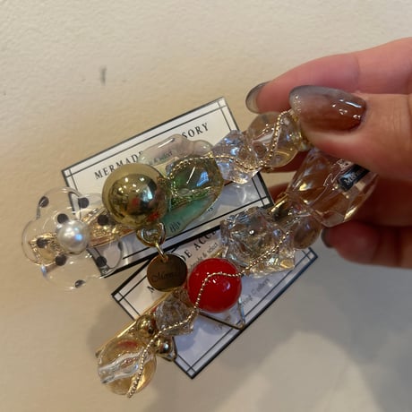 ストーンパーツヘアクリップ