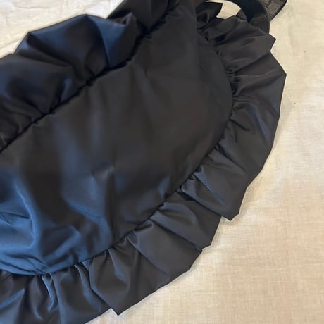 NYLON FRILL ROUND SHOULDER BAG L