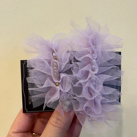 チュールヘアクリップ（pink）