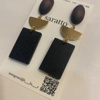 ウッドプレートピアス
