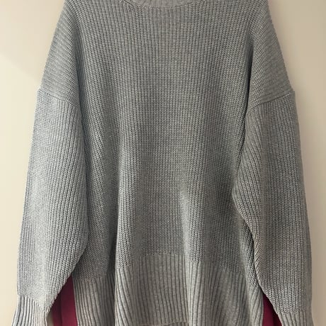 配色スリットニットプルオーバー