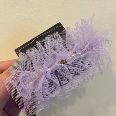 チュールヘアクリップ（pink）