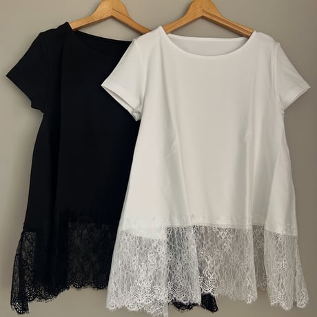 裾レースTシャツ
