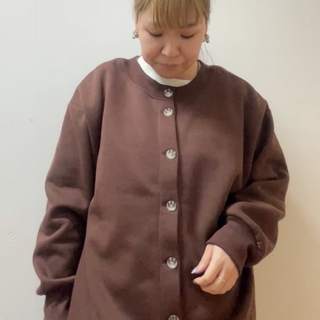 裏起毛2wayロゴカーディガン