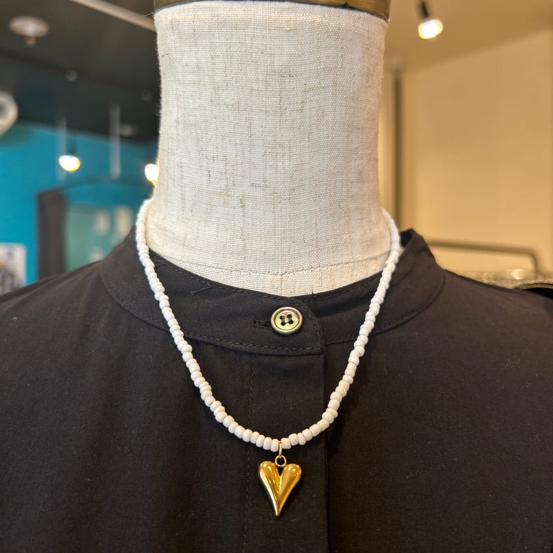 Mt.hill ホワイトハートビーズネックレス＆ブレスレット Mt.hill ホワイトハートビーズネックレス＆ブレスレット 【公式通販】