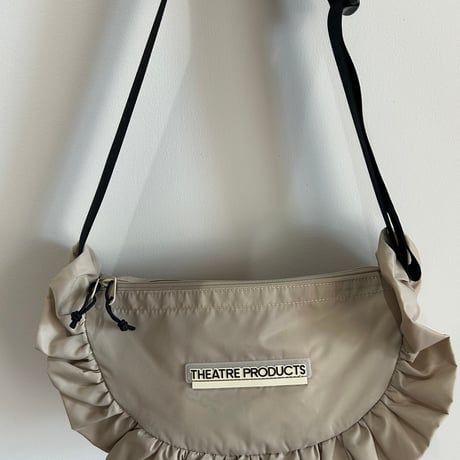 NYLON FRILL ROUND SHOULDER BAG L