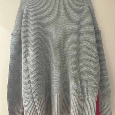配色スリットニットプルオーバー