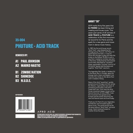 DJ Pierre / Phuture « Acid Track » / VA – 35 - 004