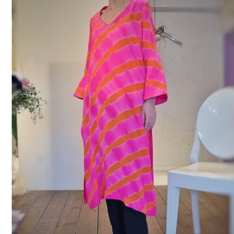 Neon Pink silk kurta