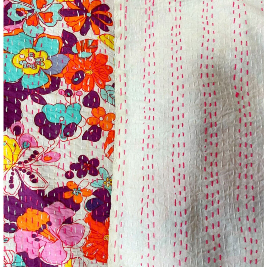 Bed Cover Floral ラリーキルト カンタ刺繍 刺し子刺繍 | Virginiee