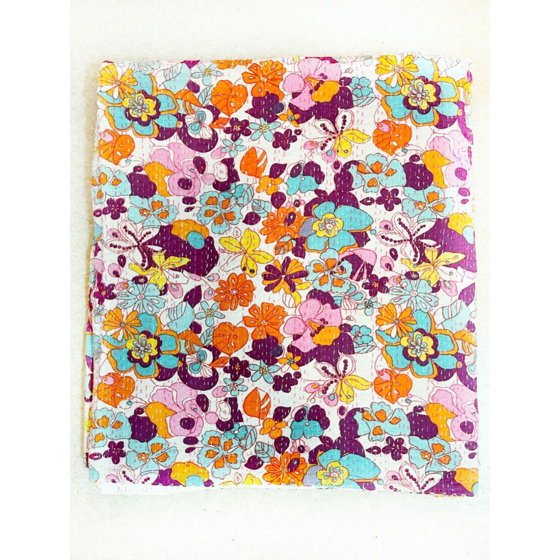 Bed Cover Floral ラリーキルト カンタ刺繍 刺し子刺繍 | Virginiee