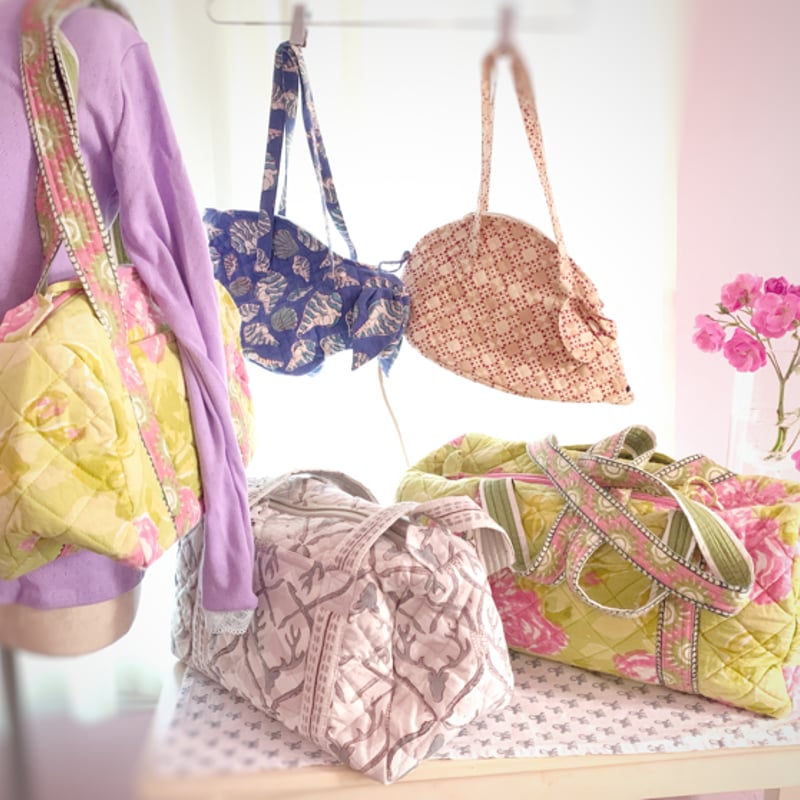 Soma ブロックプリント キルト ねずみバッグ | Virginieee Showroom