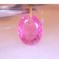 大粒Pink Tourmaline Pendant top 18K no.129