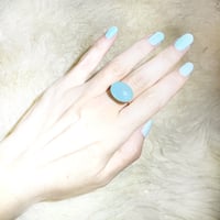 Aqua Calcedony Candy Ring