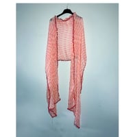 Silk chiffon STOLE pink with PONPON