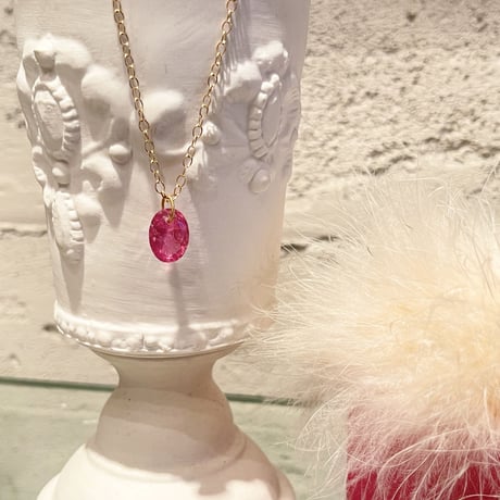 大粒Pink tourmaline Pendant Top 18K no.128