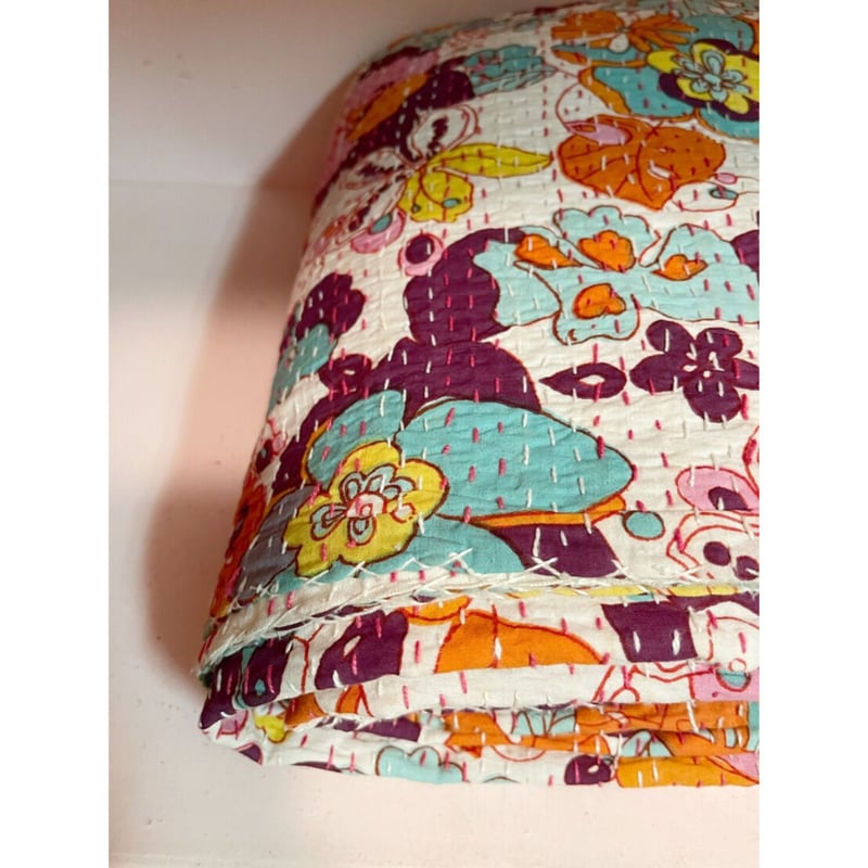 Bed Cover Floral ラリーキルト カンタ刺繍 刺し子刺繍 | Virginiee