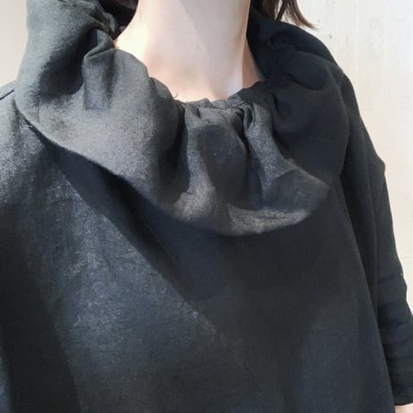 Frill collar Dolman dress België Linen