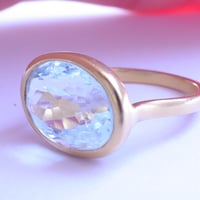 Aquamarine 22k gold ring