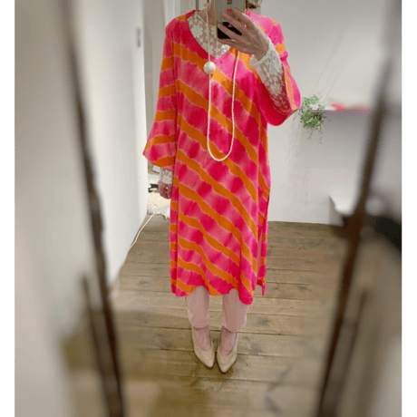 Neon Pink silk kurta