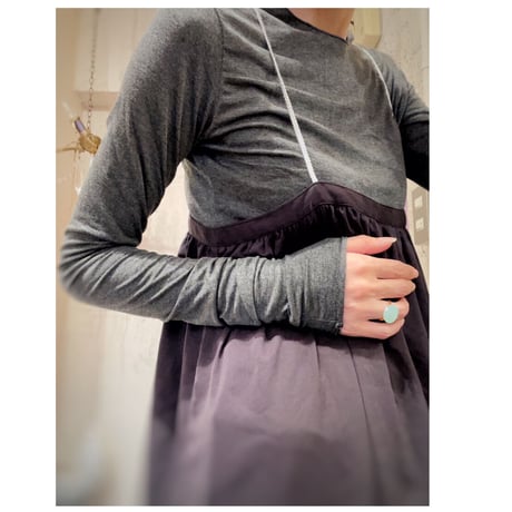 Super Long Sleeve top Cut&Sewn Gray