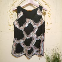 Sequins Silk top/スパンコールビーズ刺繍シルクトップス