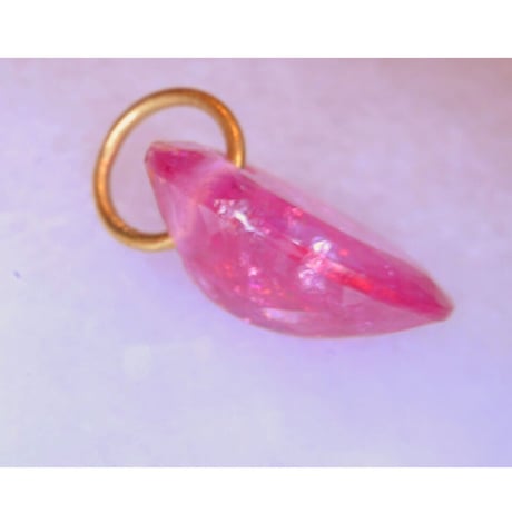 大粒Pink tourmaline Pendant Top 18K no.128