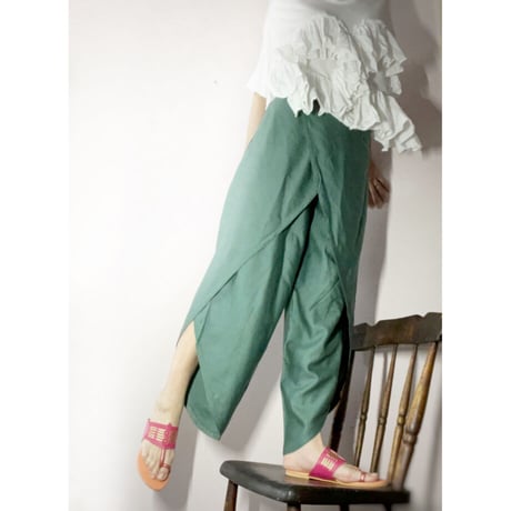 Smoky Green Overlap Pants
