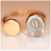 Open Ring Aquamarine /round plate