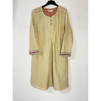 Kurta Tunic Beige-Dot silk-cotton