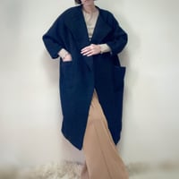 Front Open Jacket / LONG/  Wool Black