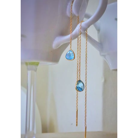 Blue Topaz Piarced Earrings