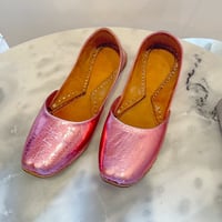 Metalic Pink Leather Ballerina shoes