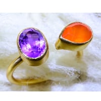 2stone Open Ring Amethyst/Carnelian