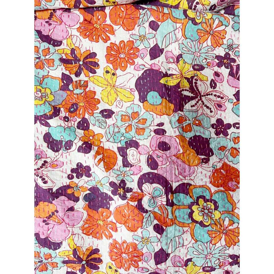 Bed Cover Floral ラリーキルト カンタ刺繍 刺し子刺繍 | Virginiee
