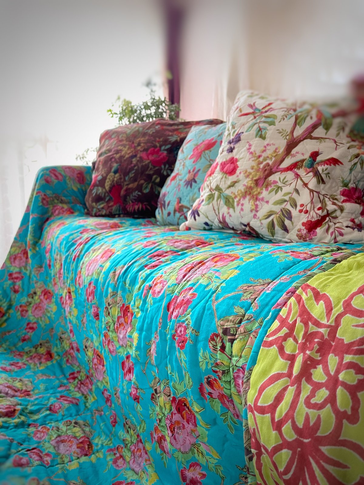 【L】パッチワークカンバディアキルト ベッドカバー マルチカバー 623 L】パッチワークカンバディアキルト ベッドカバー マルチカバー 623