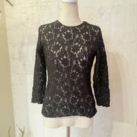 Lace Cut&Sewn Black Lace 　M ７分袖　（傷あり）