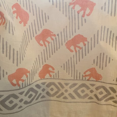 Soma ブロックプリント大判ストールbaby pink  elephant