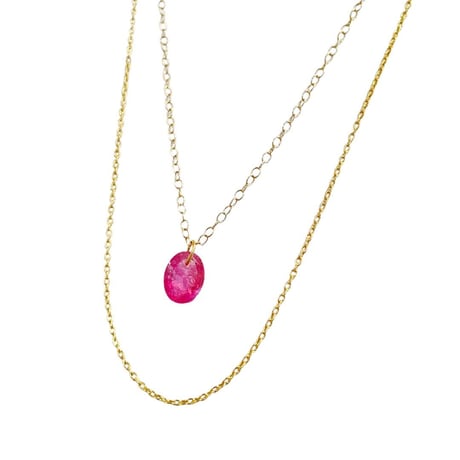 大粒Pink tourmaline Pendant Top 18K no.128