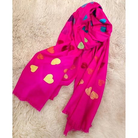hot pink ホットピンク ストール 刺繍 hotpink | STORES