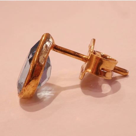 Blue topaz tear drop pierced earrings